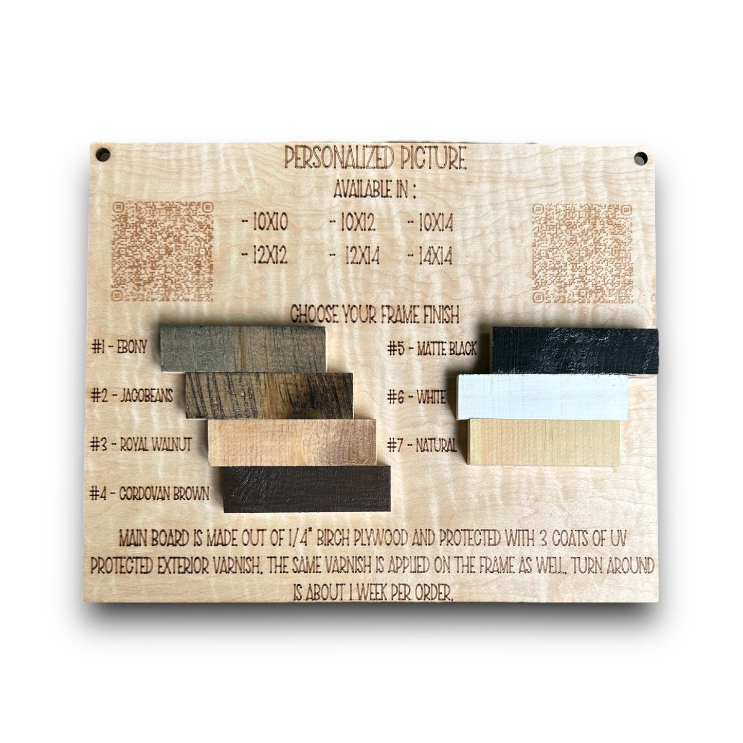 Personalized Engraved Wooden Photo