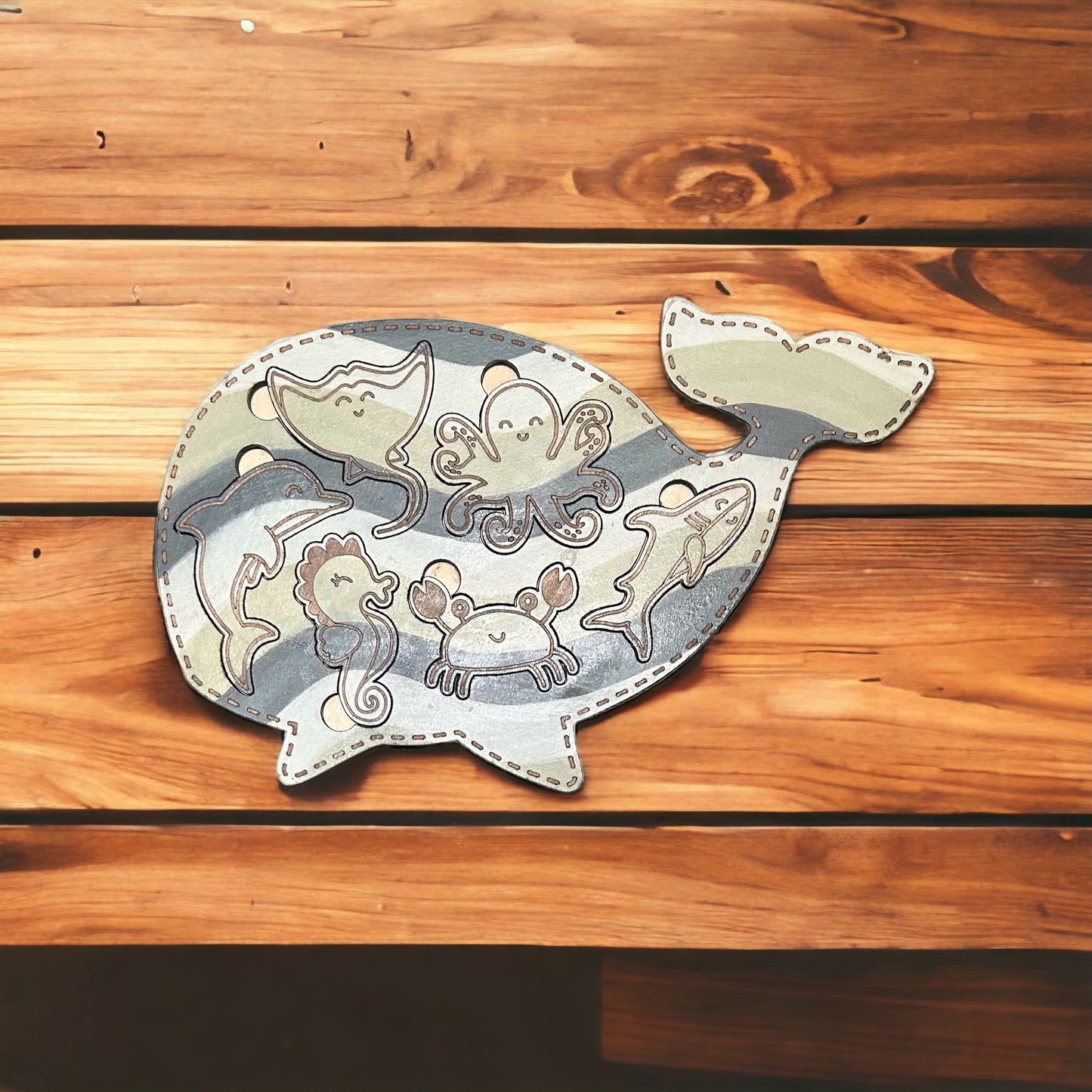 Whale Montessori children’s puzzle