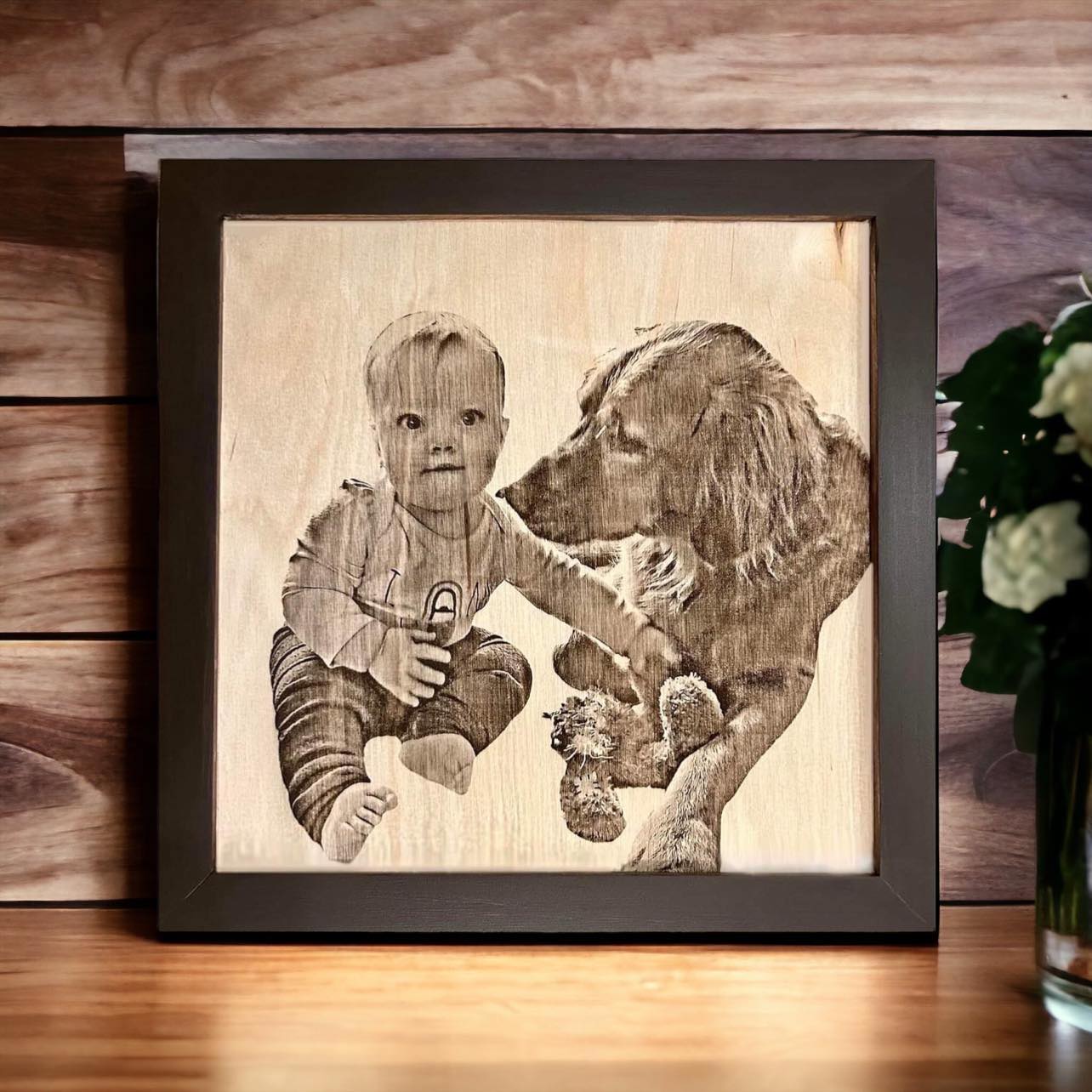 Personalized Engraved Wooden Photo