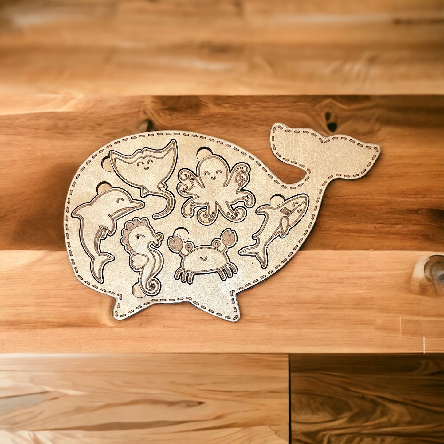 Whale Montessori children’s puzzle